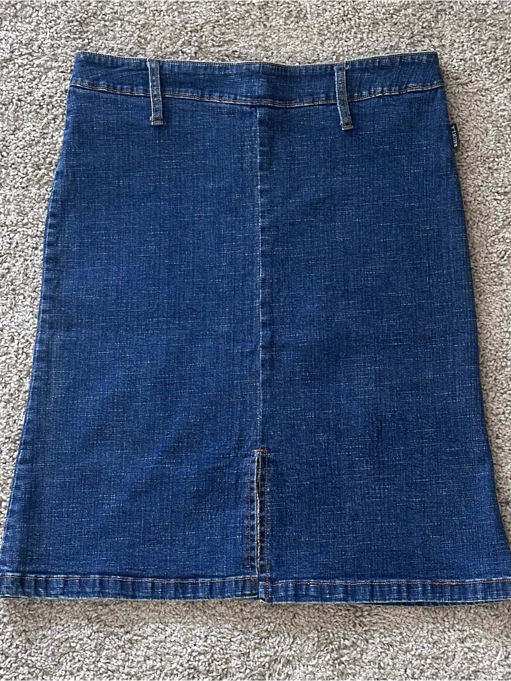 90s/2000s vintage Watch L.A. dark wash denim midi skirt Size XL